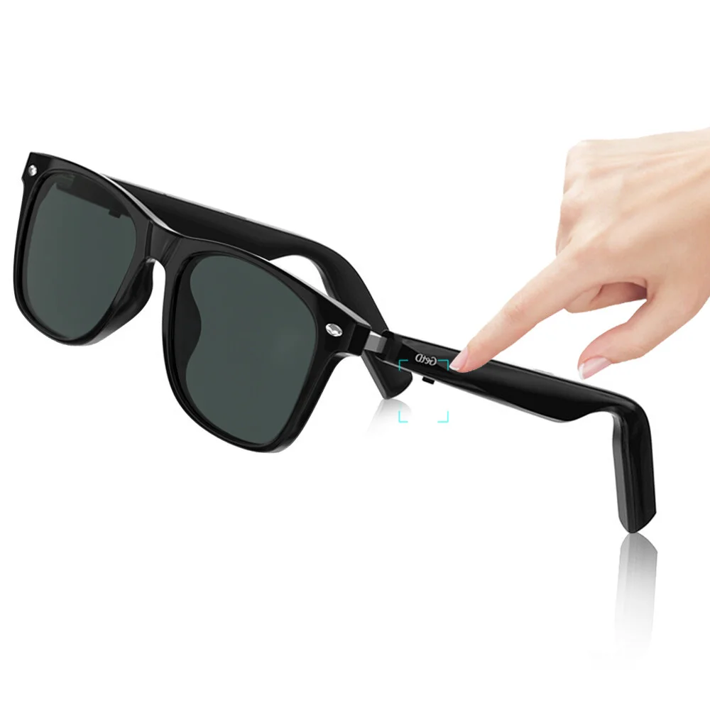 Bluetooth Smart Glasses with Speakers Eyewear Music translator Headphones Black