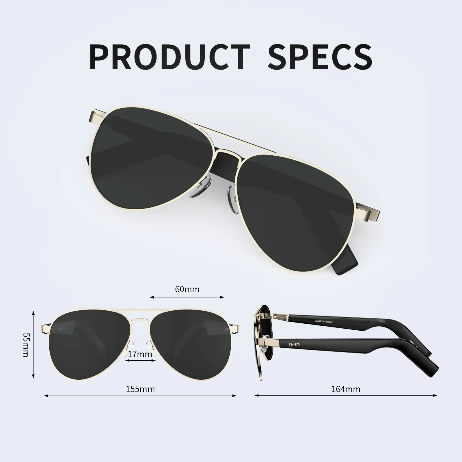 Smart Glasses Bluetooth Polarized Sunglasses UV Protection Music Headset Unisex 4